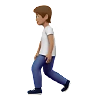 Person Walking: Medium Skin Tone Emoji 🚶🏽 image - Apple style