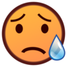 Cara decepcionada pero aliviada Emoji 😥 image - Emojidex style