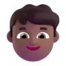 Boy: Medium-Dark Skin Tone Emoji 👦🏾 image - Microsoft 3D Fluent style