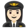 Woman Pilot: Light Skin Tone Emoji 👩🏻‍✈️ image - Google Noto Color style