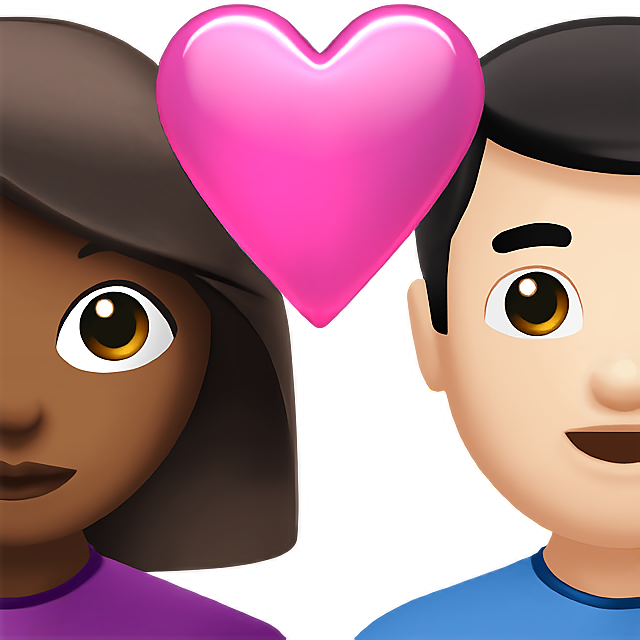Couple With Heart: Woman, Man, Medium-Dark Skin Tone, Light Skin Tone