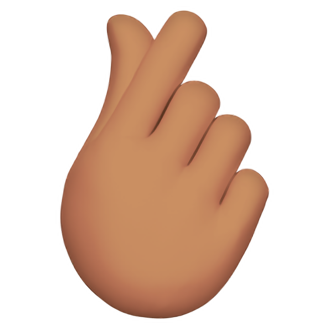 Hand With Index Finger And Thumb Crossed: Medium Skin Tone