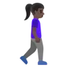 Woman Walking Facing Right: Dark Skin Tone Emoji 🚶🏿‍♀️‍➡️ image - Google Noto Color style