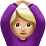 Woman Gesturing Ok: Medium-Light Skin Tone Emoji 🙆🏼‍♀️ image - Apple style