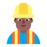 Man Construction Worker: Medium-Dark Skin Tone Emoji 👷🏾‍♂️ image - Microsoft Classic 2D style