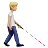 Person With White Cane Facing Right: Medium-Light Skin Tone