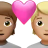 Couple With Heart: Person, Person, Medium Skin Tone, Medium-Light Skin Tone Emoji 🧑🏽‍❤️‍🧑🏼 image - Apple style