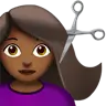 Woman Getting Haircut: Medium-Dark Skin Tone Emoji 💇🏾‍♀️ image - Apple style