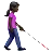Woman With White Cane Facing Right: Dark Skin Tone
