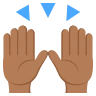Raising Hands: Medium-Dark Skin Tone Emoji 🙌🏾 image - EmojiTwo style