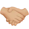 Handshake: Medium-Light Skin Tone Emoji 🤝🏼 image - Apple style