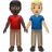 Men Holding Hands: Dark Skin Tone, Medium-Light Skin Tone