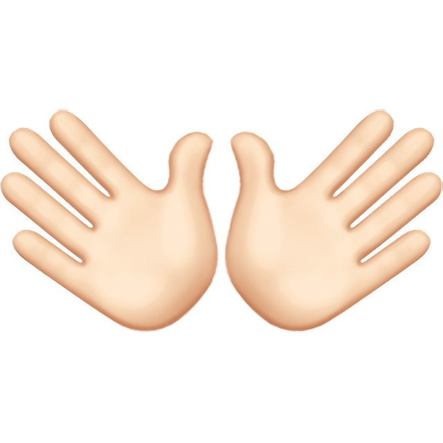 Open Hands: Light Skin Tone