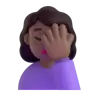 Woman Facepalming: Medium-Dark Skin Tone Emoji 🤦🏾‍♀️ image - Microsoft 3D Fluent style