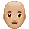 Man: Medium-Light Skin Tone, Bald Emoji 👨🏼‍🦲 image - Apple style