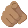 Index Pointing At The Viewer: Medium Skin Tone Emoji 🫵🏽 image - Google Noto Color style