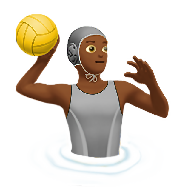 Person Playing Water Polo: Medium-Dark Skin Tone