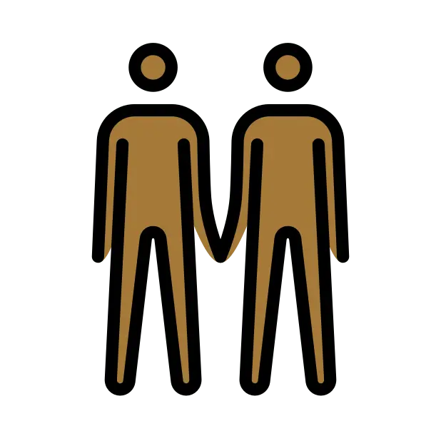 👬🏾 - Men Holding Hands: Medium-Dark Skin Tone Emoji meaning, copy and ...