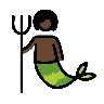 Merperson: Dark Skin Tone Emoji 🧜🏿 image - OpenMoji style
