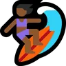 Woman Surfing: Medium-Dark Skin Tone Emoji 🏄🏾‍♀️ image - Microsoft Windows 10 Segoe UI Emoji style