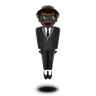 Person In Suit Levitating: Dark Skin Tone Emoji 🕴🏿 image - Apple style