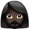 Woman: Dark Skin Tone, Beard Emoji 🧔🏿‍♀️ image - Apple style