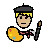 Man Artist: Medium-Light Skin Tone Emoji 👨🏼‍🎨 image - OpenMoji style
