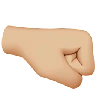Right-Facing Fist: Medium-Light Skin Tone Emoji 🤜🏼 image - Apple style