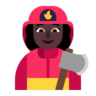 Woman Firefighter: Dark Skin Tone Emoji 👩🏿‍🚒 image - Microsoft Classic 2D style