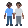 Men Holding Hands: Dark Skin Tone, Medium-Dark Skin Tone Emoji 👨🏿‍🤝‍👨🏾 image - Tossface style