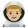 Man Astronaut: Medium-Light Skin Tone Emoji 👨🏼‍🚀 image - Google Noto Color style