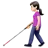 Woman With White Cane: Light Skin Tone