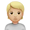 Person Pouting: Medium-Light Skin Tone Emoji 🙎🏼 image - Apple style