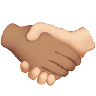 Handshake: Medium Skin Tone, Light Skin Tone Emoji 🫱🏽‍🫲🏻 image - Apple style