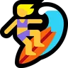 Woman Surfing Emoji 🏄‍♀️ image - Microsoft Windows 10 Segoe UI Emoji style