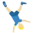 Man Cartwheeling: Medium-Light Skin Tone