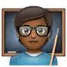Teacher: Medium-Dark Skin Tone Emoji 🧑🏾‍🏫 image - WhatsApp style