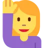 Woman Raising Hand Emoji 🙋‍♀️ image - Twitter / X (Twemoji) style