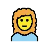 Woman: Curly Hair Emoji 👩‍🦱 image - OpenMoji style