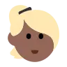 Woman: Medium-Dark Skin Tone, Blond Hair Emoji 👱🏾‍♀️ image - Tossface style