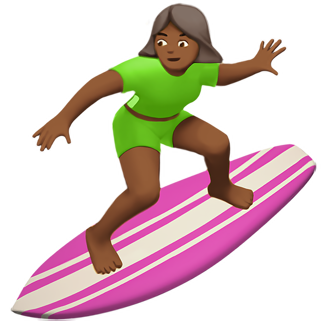Woman Surfing: Medium-Dark Skin Tone