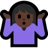 Person Shrugging: Dark Skin Tone Emoji 🤷🏿 image - Microsoft Windows 10 Segoe UI Emoji style