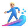Man Surfing: Medium-Light Skin Tone Emoji 🏄🏼‍♂️ image - Microsoft 3D Fluent style