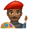 Man Artist: Medium-Dark Skin Tone Emoji 👨🏾‍🎨 image - WhatsApp style