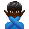 Man Gesturing No: Dark Skin Tone Emoji 🙅🏿‍♂️ image - Emojidex style