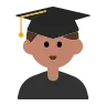 Man Student: Medium Skin Tone Emoji 👨🏽‍🎓 image - Tossface style