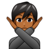 Person Gesturing No: Medium-Dark Skin Tone Emoji 🙅🏾 image - Emojidex style
