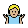 Person Shrugging: Medium-Light Skin Tone Emoji 🤷🏼 image - OpenMoji style