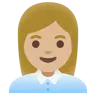 Woman Office Worker: Medium-Light Skin Tone Emoji 👩🏼‍💼 image - Google Noto Color style