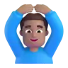 Man Gesturing Ok: Medium Skin Tone Emoji 🙆🏽‍♂️ image - Microsoft 3D Fluent style